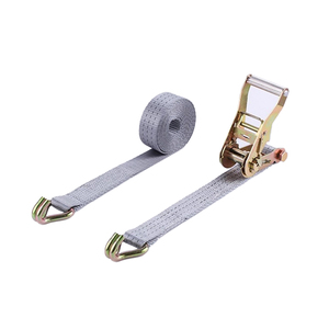 Sangles à <span class=keywords><strong>cliquet</strong></span> en polyester gris robustes rétractables 50 mm 5000 kg 6 m avec crochet en J - Product Image 2