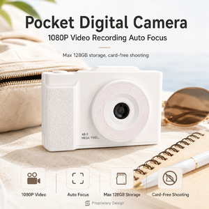 Cámara Vintage con Pantalla Abatible 1080P 48MP AF 2.8 IPS, Pantalla Giratoria, Triple LED, Reproductor MP3, Grabadora <span class=keywords><strong>de</strong></span> Juegos, <span class=keywords><strong>Zoom</strong></span> Óptico 7.1x-16x, Tipo-C - Product Image 1