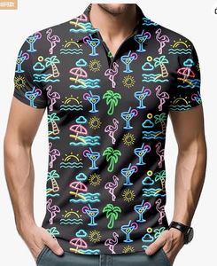 2025 nuova <span class=keywords><strong>Polo</strong></span> estiva Casual da <span class=keywords><strong>uomo</strong></span> a maniche corte 100% poliestere traspirante Top Button 3D stampa Logo <span class=keywords><strong>Outlet</strong></span> di fabbrica - Product Image 4