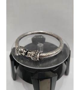 Silver Antique Oxidised Kada <b>Charm</b> <b>Bracelet</b> <b>for</b> Men Women with Traditional Craftsmanship Trendy India SUMAN SILVER JEWELLERS - Product Image 4