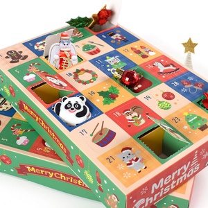 Coffret Cadeau Mystère en Papier Calendrier de l'Avent de Noël 24 Jours Petite Boîte Surprise de Noël Amusante Faite Maison avec Chocolats et Snacks - Product Image 1