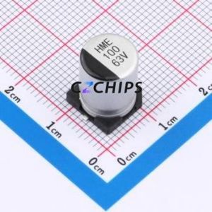 Condensateur électrolytique hybride solide-liquide en aluminium SMD, 118EC423, D10xL12.8mm, 100uF, 20%, 63V, 3.2A-100kHz - Product Image 1