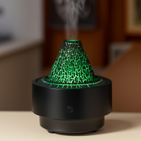 Nouvelle Version 2026 Mini Diffuseur d'Arômes Électrique en Plastique à Flamme Réaliste, Humidificateur Ultrasonique d'Arômes, Aromathérapie, Design Dégradé 7 Couleurs