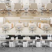 Tabouret ergonomique moderne en cuir synthétique, chaise de bureau pivotante à hauteur réglable pour salon de beauté