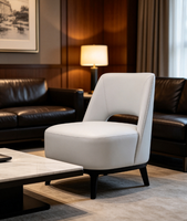 Fauteuil d'appoint moderne à dossier haut en tissu, fauteuil lounge individuel pour hall d'hôtel, négociations commerciales, réception FF&E