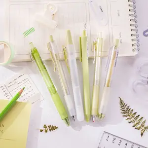 Conjunto de caneta gel kawaii, 6 canetas, conjunto iluminador escolar, canetas para estudantes, escrita, coreana, japonesa
