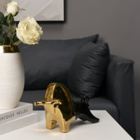 Ornements créatifs, puzzle en céramique de bureau, statue géométrique de taureau, figurine d'animal pour la décoration de la maison
