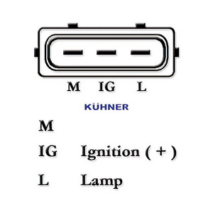 Alternatore compatibile con TOYOTA YARIS 1.4 D-4D (NLP10_, NLP10R) Diesel (KW: 55, CV: 75) dal 10-2001 al 09-2005 KUHNER - Product Image 3