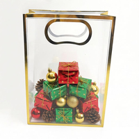 Sacs cadeaux de Noël en gros, sacs en plastique découpés à la presse avec estampage doré pour la décoration de Noël, fournitures d'emballage