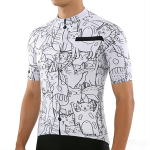 Maillot de cyclisme à manches courtes, léger, respirant, coupe-vent, séchage rapide, fermeture éclair intégrale, design gratuit, très populaire pour le cyclisme sur route classique - Product Image 4