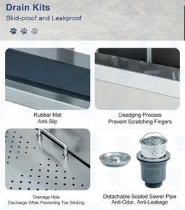 حوض استحمام من الفولاذ المقاوم للصدأ 50 "لتنظيف الحمام ، حوض استحمام فاخر للحيوانات الأليفة مع حيوان أليف - Product Image 5