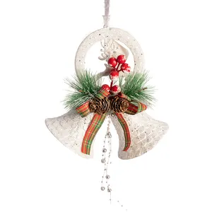 جرس عيد الميلاد الديكور قلادة الجرس في الهواء الطلق شنقا البلاستيك الأبيض أجراس عيد الميلاد