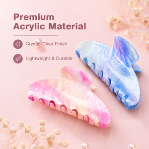 Global Shipping Custom Logo Acrylic Hair <b>Clip</b> Strong <b>Spring</b> <b>Clip</b> Beautiful Texture Various Colors Durable Portable for Gift - Product Image 4