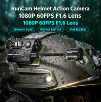 Caméra d'action RunCam pour casque, 1080P 60FPS WiFi 6.0, caméra tactique de chasse, batterie longue durée 3500mAh 8H, caméscope moto OEM