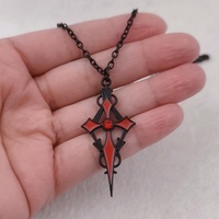 Colliers de style punk rock noirs à croix pointue pour femmes et hommes, pendentif croix dague gothique, bijoux