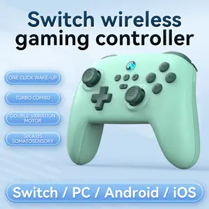Nieuwe Aankomst 4 Kleuren Dubbele Vibratie Één Klik Wake Up Game Controller Voor Switch Console