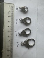 Composants de bijoux Yiwu Aceon : fermoirs mousquetons à chaîne épaisse, polis à la main, finition brillante, diverses grandes tailles