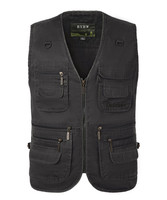 Tronyond Gilet de Chasse et Pêche d'Extérieur pour Homme, en Coton Orange Multi-Poches, Sans Manches, Respirant, pour Photographie Sportive