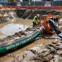 Tuyau d'aspiration et de refoulement d'eau léger, renforcé de fil d'acier, en caoutchouc, pour le transfert d'eau par pompe industrielle