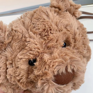 Bolso Bandolera con Cabeza de Oso de Peluche de <span class=keywords><strong>Barcelona</strong></span>, Bolso de Hombro con Cara de Peluche, Bolso Mensajero de Peluche Suave con Relleno de Algodón PP, Correa Ajustable - Product Image 2