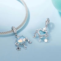Nouveauté - Charme en argent sterling 925 massif en forme de planète bleue, compatible avec les bracelets originaux, accessoires de bijoux DIY, perles, cadeau pour femmes