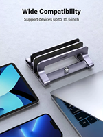 Support vertical pour ordinateur portable UGREEN à 2 emplacements, support de bureau réglable à double emplacement en aluminium, 17,3 pouces pour MacBook Pro Air Lenovo