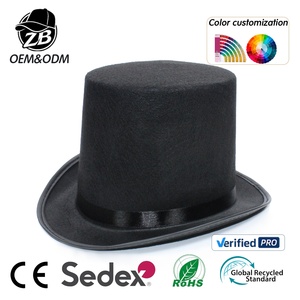HKZB Custom Spring and Autumn Formal Short Brimmed <b>Cap</b> Vintage British Style Top Hat for Business & Party - Product Image 1