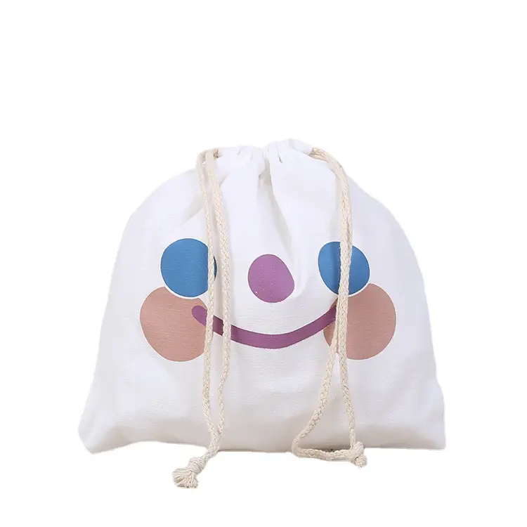 Custom Eco-friendly Cotton Jewelry Dustbag Drawstring Dust Bag for Handbag with Logo Print