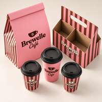Gobelets jetables à double paroi en papier kraft recyclable Newsense, 4oz-12oz, impression de logo personnalisée pour boissons et jus