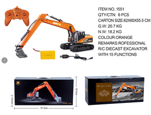 <span class=keywords><strong>HUINA</strong></span> HOSHI <span class=keywords><strong>HUINA</strong></span> <span class=keywords><strong>1551</strong></span> — pelle professionnelle 1:14, jouet télécommandé pour camion, chantier de Construction, véhicule en alliage, 15 canaux, cadeau - Product Image 4