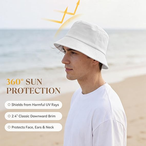 Chapeau Bob en Coton Blanc Personnalisable (Logo/Impression) OEM/ODM, Unisexe, Protection UV, Chapeau de Pêcheur pour Hommes et Femmes, Vente en Gros - Product Image 4