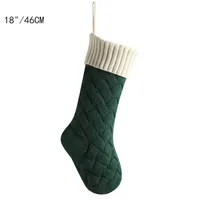 Nouvelle Grande Chaussette de Noël Tricotée de 18 Pouces à Suspendre – Décoration de Noël et Cadeau Idéal pour la Famille et les Amis