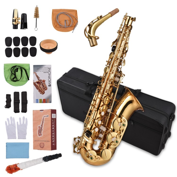 Eb Alto Saxophone Brass Lacquered Alto Sax Wind Instrument with