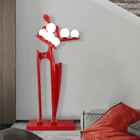 Lampe sur pied abstraite nordique minimaliste moderne avec figurine humaine, en résine de luxe, LED, pour hôtel, salon, décoration d'angle