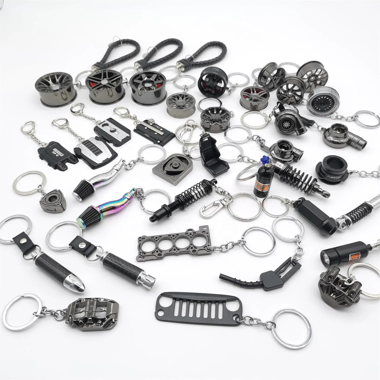 Wholesale Creative Auto Peripheral Automobile Parts Key Chain Black Series Car Metal Keychain