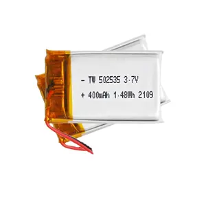 Rechargeable TW Hot selling OEM/ODM 502535 400mAh 3.7V lithium polymer battery