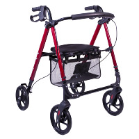 Déambulateur en aluminium de qualité supérieure avec 4 roues et chariot de courses pliable pour personnes âgées