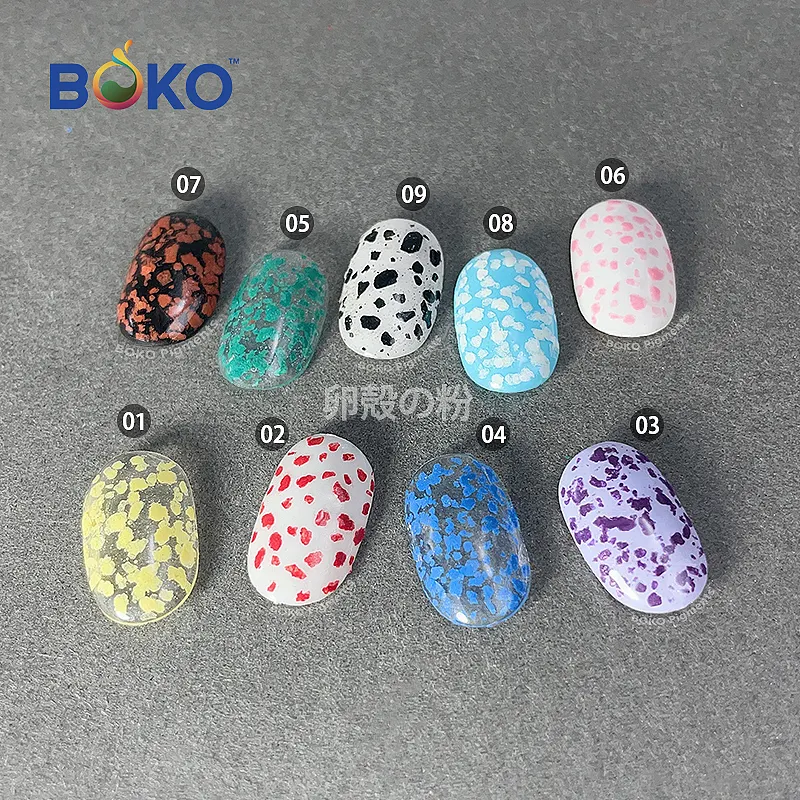 9 Kleuren Eierschaal Poeder Nagel Pailletten Japanse Stijl Eierschaal Onregelmatige Vlok Voor Diy Manicure Nageldecoratie