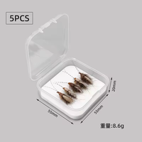 Leurre de pêche à la mouche sèche pour adulte OEM Caddis, taille 12 #   Hameçon à ardillon à motif réaliste pour la pêche à la truite en eau douce, en ruisseau, en rivière et en lac