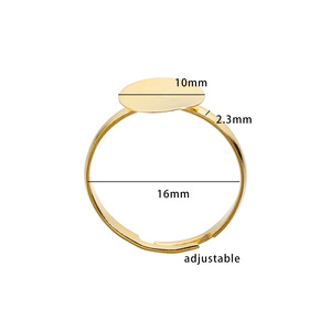 Base de bague réglable pour la création de bijoux, 10 mm, ouvrable, en métal électroplaqué - Product Image 3