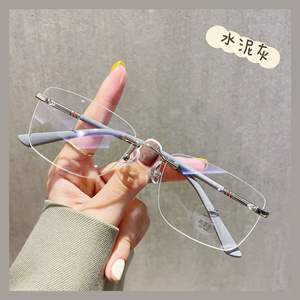 Lunettes ultra légères à monture métallique sans bordure pour femmes, avec verres bloquant la lumière bleue, taille moyenne, fabriquées au Zhejiang, pièce 6022 - Product Image 4