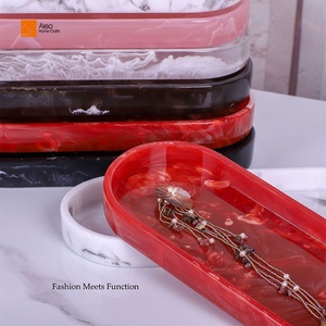 Luxurious Handmade Red Swirl Vanity <strong>Tray</strong> Customizable Oval Epoxy Resin Serving Mold for Bathroom Kitchen Home <strong>Decor</strong> <strong>Dresser</strong> - Product Image 4