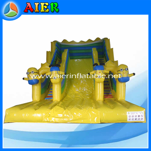 Toboggan gonflable à double piste sur le thème des Minions, en PVC de qualité commerciale, toboggan gonflable géant pour enfants, idéal pour la location lors de fêtes - Product Image 1
