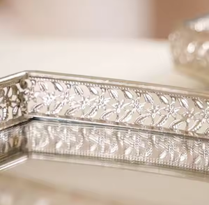 Plateau de service professionnel en aluminium décoratif de qualité supérieure Taille personnalisée Usage domestique Boissons Miroir Organisation Écologique - Product Image 4