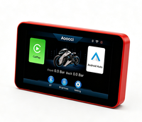 Layar Motor AOOCCI C3 Pro 5 Inci untuk Perjalanan Jarak Jauh, Wireless Android Auto TPMS untuk Perjalanan Berkendara