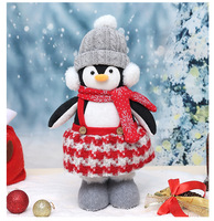 Figurines de pingouins tricotés debout pour filles et garçons, décoration de table pour Noël, hiver, cheminée, fête, cadeau