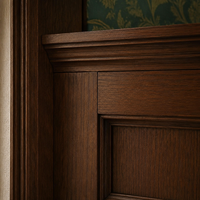 Système de lambris mural en bois de noyer foncé de style anglais classique de luxe personnalisé pour la décoration intérieure des villas et des hôtels