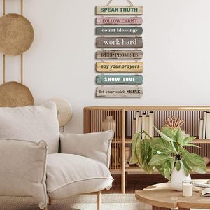 Citations bibliques inspirantes, art mural chrétien en bois poli, <span class=keywords><strong>phrase</strong></span> motivante, Halloween, fait main, matériau naturel, panneau mural - Product Image 6