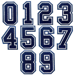 Настраиваемый Синий 0-9 с вышивкой, железный номер, патч для одежды из Джерси, настраиваемый цвет - Product Image 1