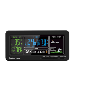 EMAF Estação Meteorológica <span class=keywords><strong>Digital</strong></span> a Cores Despertador Rádio 3 Sensores Sem Fio Ao Ar Livre Indoor/Outdoor Termômetro Quarto Elétrico - Product Image 3